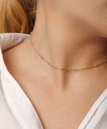 Corrente de bolinhas 40cm - Folheada a ouro 18k