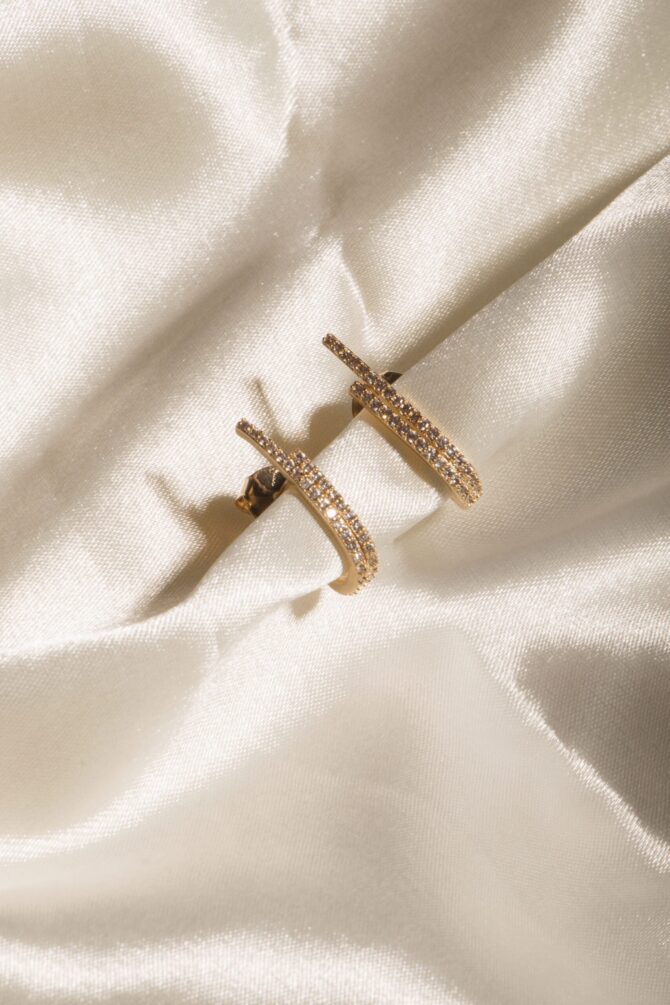 Brinco Rubelita Folheado a Ouro 18k com Zircônia