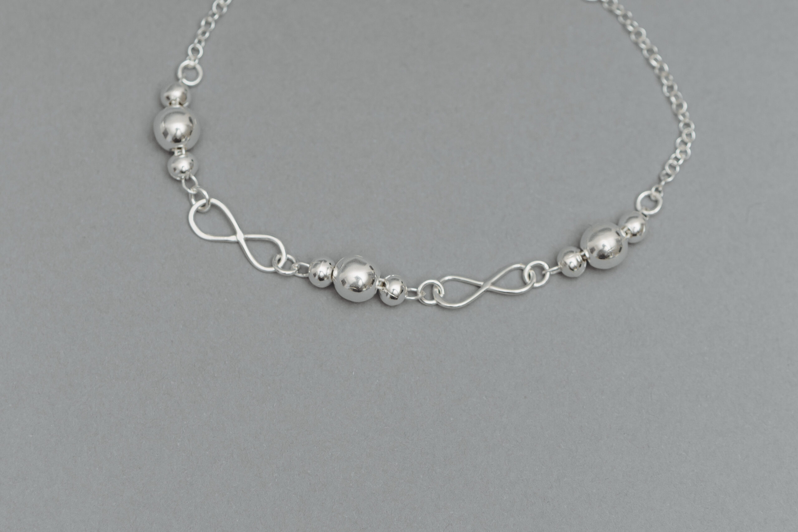 Pulseira Bolas com Infinito - Prata 925 - Imagem 5