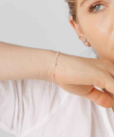 Pulseira Veneziana com 9 Bolas Pequenas – Prata 925