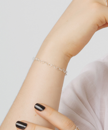 Pulseira Elo Coração Pequeno – Prata 925