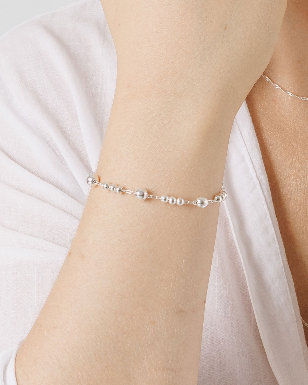 Pulseira Bolas Intercaladas - Prata 925