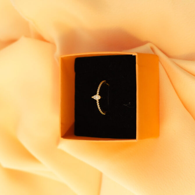 Anel Aliança Sodalita pedra de Zirconia , Banho de 20 milésimo em ouro 18k Antialérgico - Image 2